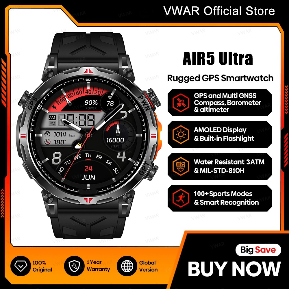 VWAR Air5 Ultra GPS Smartwatch - Watch Vs Smartwatch recensione e prezzo